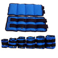 A pair of Oxford cloth legging sandbags for track and field running weight training.