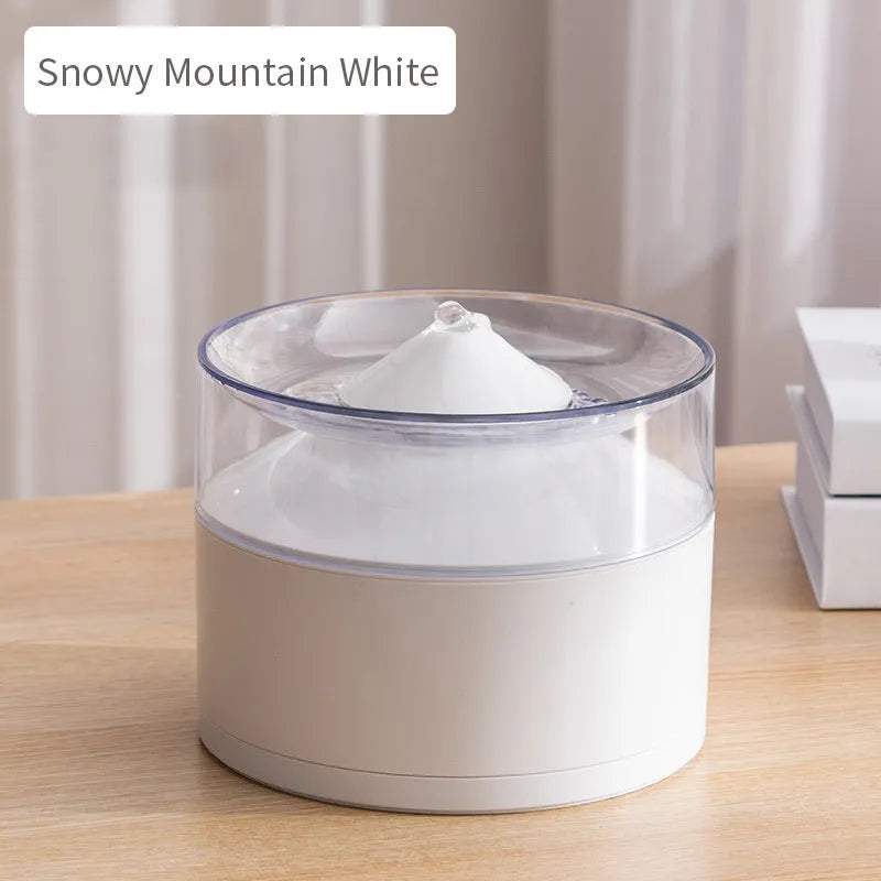 White ABS smart water dispenser for cats with mobile drinking water feature and simple at-home style