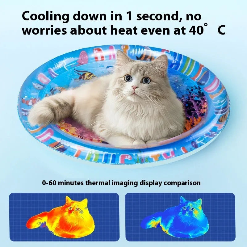 PVC pet cooling water cushion mattress in Underwater World design