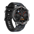 Sports smart watch with AMOLED screen on silicone strap showing fitness metrics