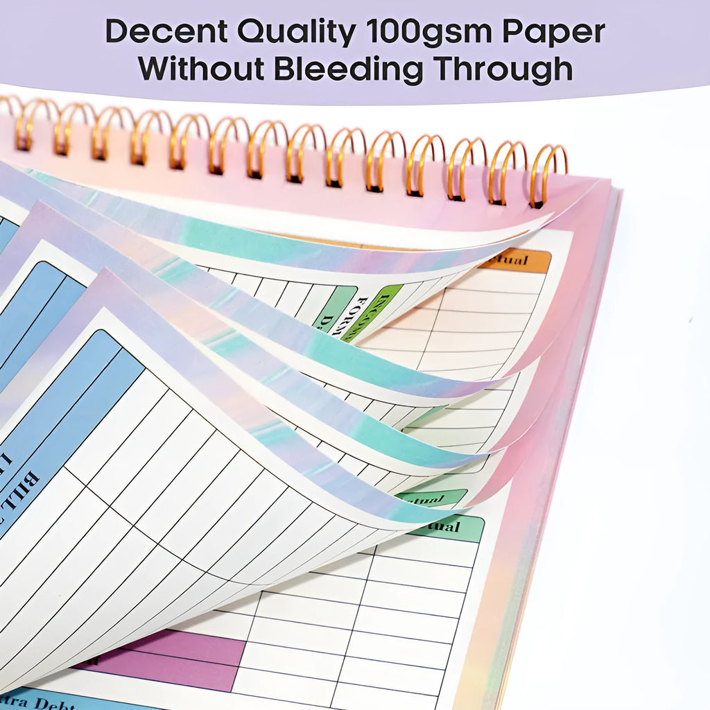 B5 budget tally book with spiral binding and PP cover for income and expenditure tracking