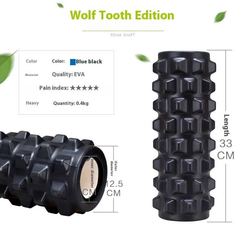 33cm black fitness foam roller massage stick with six segments