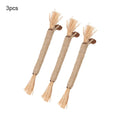 3 pack silvervine chew sticks for cats with sisal rope and raffia dental cleaning texture