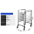 Six-layer stainless steel baking tray rack with lock, showing 40x60cm frame and removable tiers.