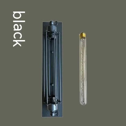 Industrial style retro flute iron wall lamp in black bronze rust or silver finish
