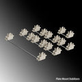 Keyboard stabiliser accessories set showing black and milky white options for 6.25U and 7U spacebars