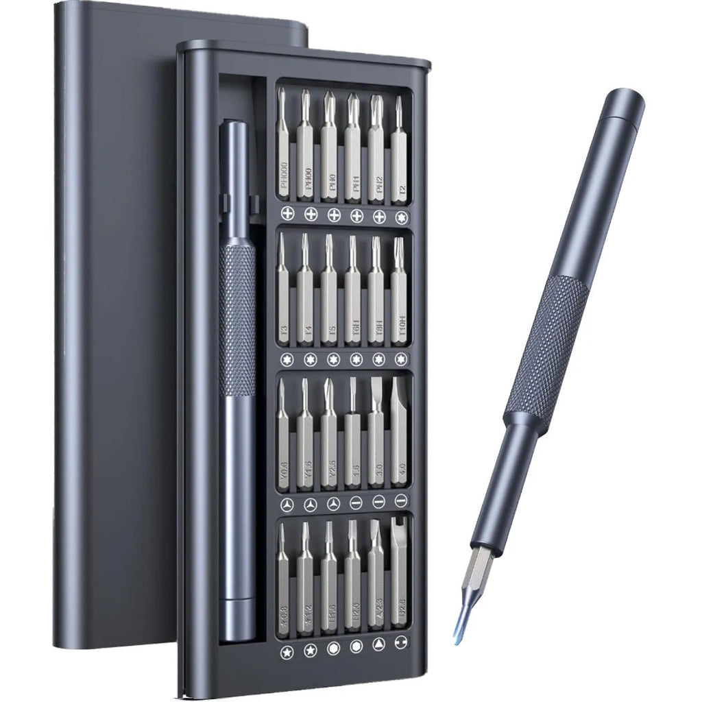 25-in-one magnetic screwdriver set with chrome vanadium steel construction and knurled ABS handle