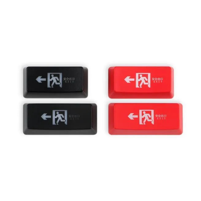 Transparent red emergency exit key cap for mechanical keyboard backspace key replacement