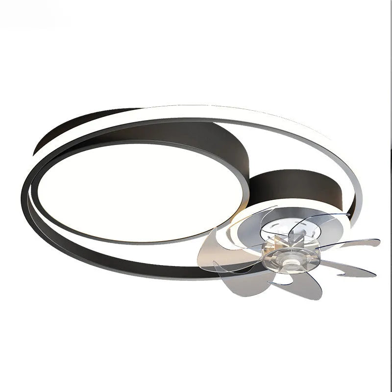 Nordic style 48cm ceiling fan light with metal blades and acrylic lampshade