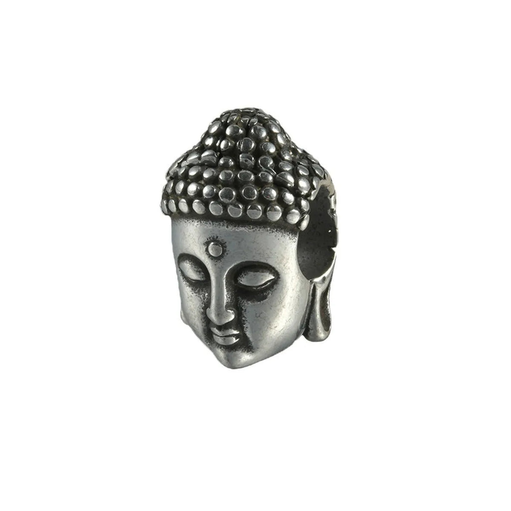 Stainless steel hollow skull Buddha earrings in four electroplated colour options