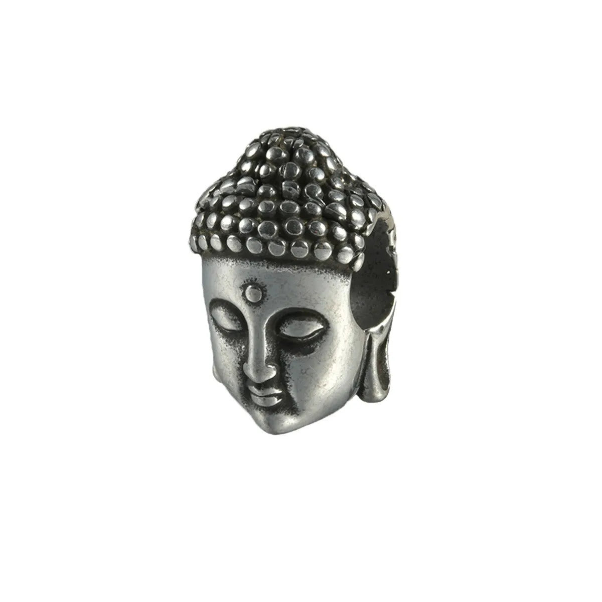 Stainless steel hollow skull Buddha earrings in four electroplated colour options