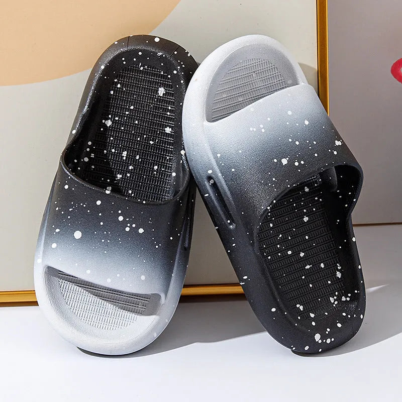 Children's PVC summer slippers in gradient colours with non-slip soles