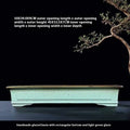 Green handmade ceramic bonsai pot with purple sand crackled glaze retro finish