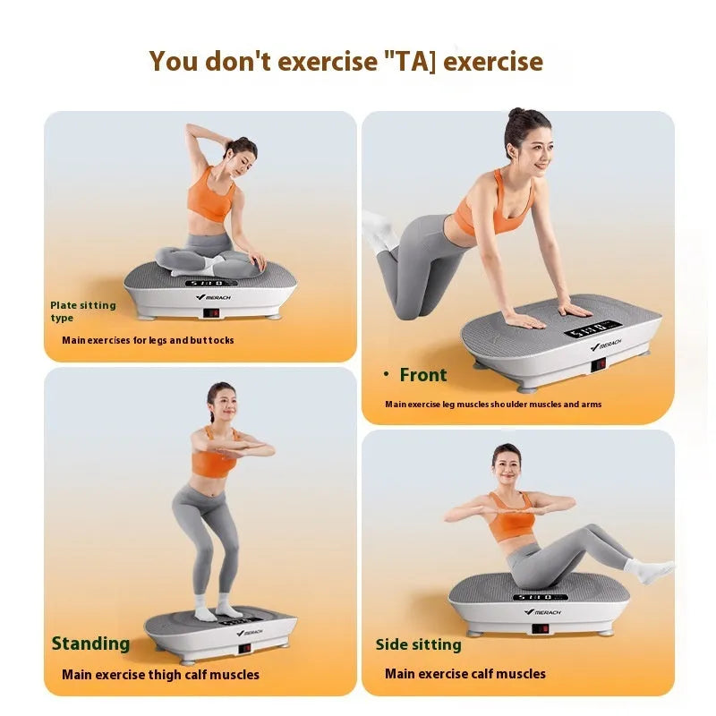 Grey smart power plate with Bluetooth connectivity and 300kg load capacity on wooden floor