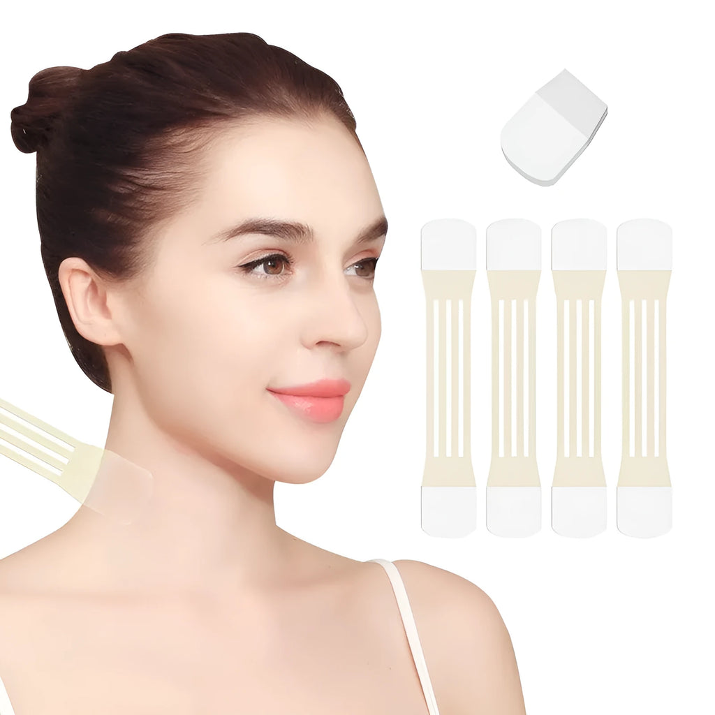 Skin tone neck firming adhesive tape with 4 pieces and 20 patches package
