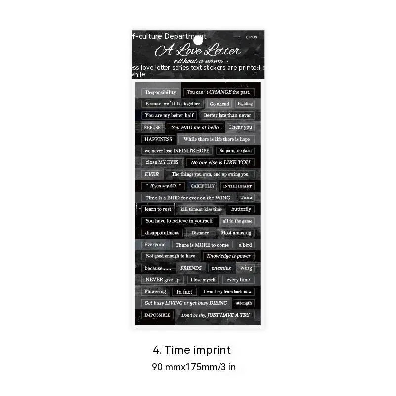 Japanese paper adhesive quotation sticker sheets in four ins style designs for DIY decoration