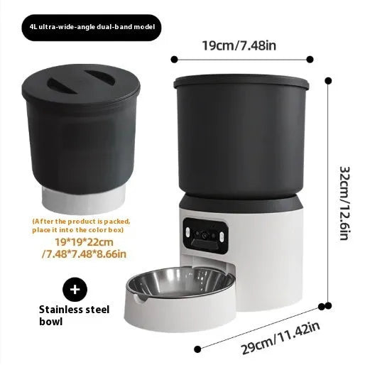 4L smart pet feeder with automatic timing and remote monitoring via smartphone app