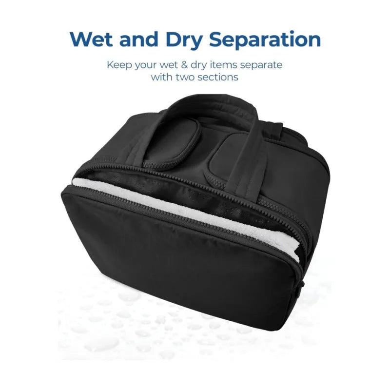 Large lightweight travel toiletry bag in a choice of colours with wide open top.