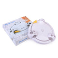 White electric cat toy turntable with automatic catching mouse, 32cm diameter, ABS plastic body