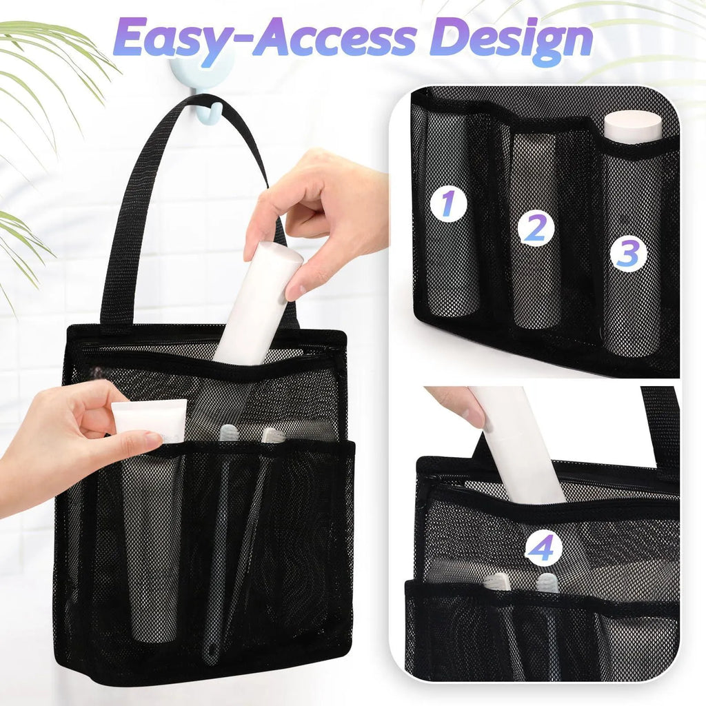 Large black swimming gym bag with separate wet and dry compartments and a mesh pocket.