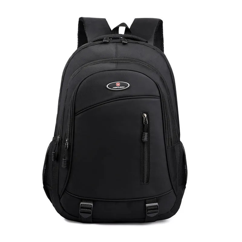 Black waterproof nylon school backpack with airpillow straps and urban simplicity styling