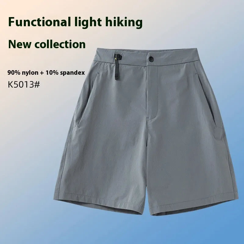 Men's quick-dry sports shorts in army green with 3D cutting detail.