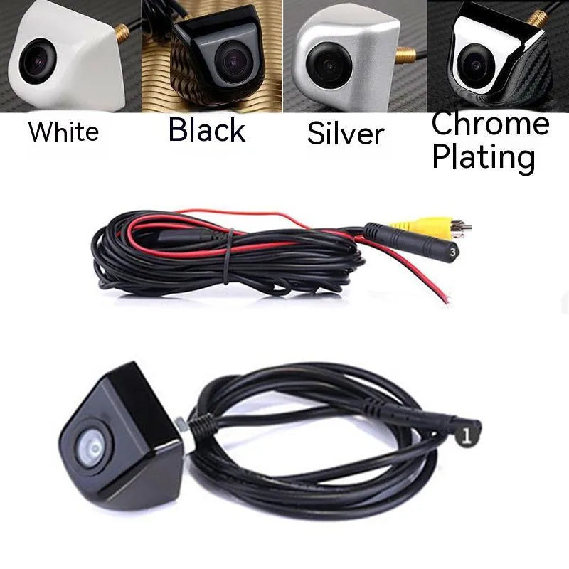 Waterproof metal car reversing camera with screw mounting and integrated cable