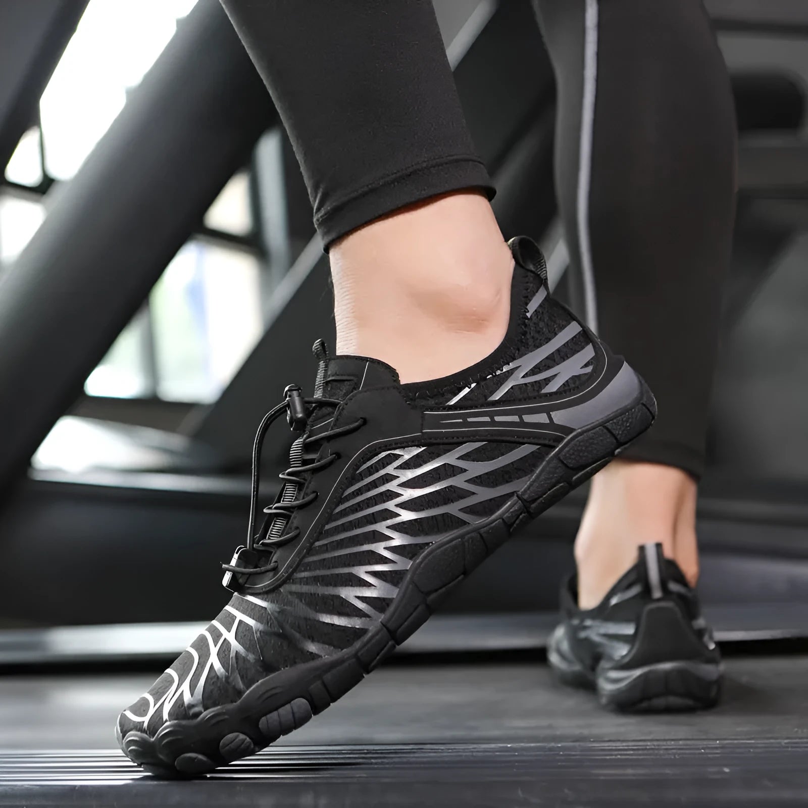 Pink breathable mesh sports shoes with lace-up front and non-slip rubber outsole
