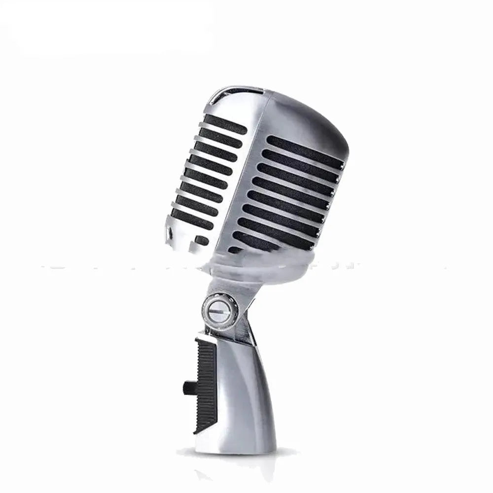 All-metal dynamic stage microphone in gold, silver, and rose gold colours with heart-shaped directivity