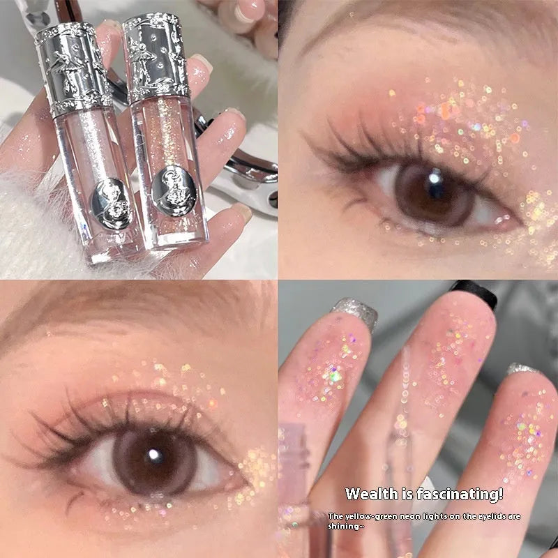 Liquid eye shadow cosmetics bottle in one of five colours for girls and students