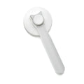 Blue self-cleaning slicker brush for pet grooming with ergonomic rubber handle.