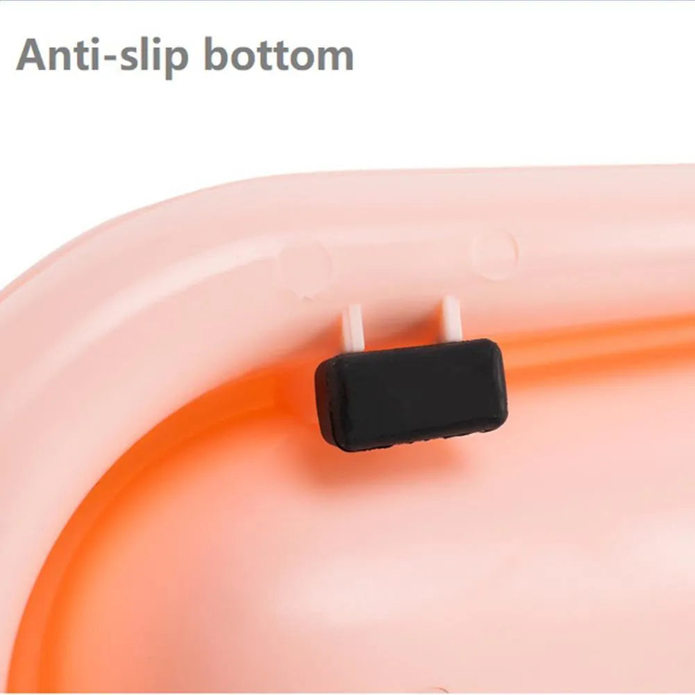 Four-compartment leakproof pet feeder bowl in pink colour for dogs and cats