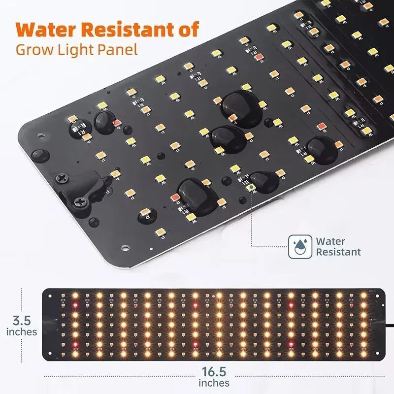 LED full spectrum plant growth lamp with dimming and timing, warm pink light, aluminium shell, 546 LED beads, 40W