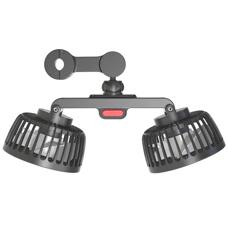 Black car USB rear seat fan with adjustable airflow settings
