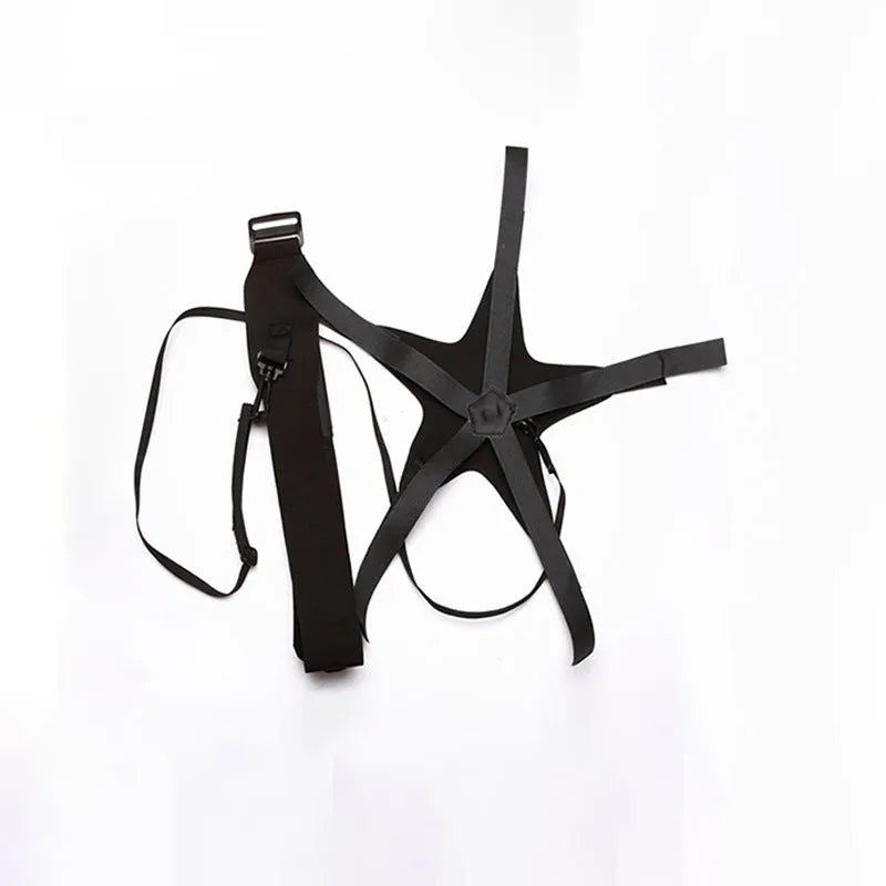 Black football juggling belt with 2 metre static belt for rotational sports training