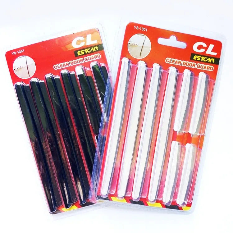 White plastic car door edge protection strip for preventing dings and scratches