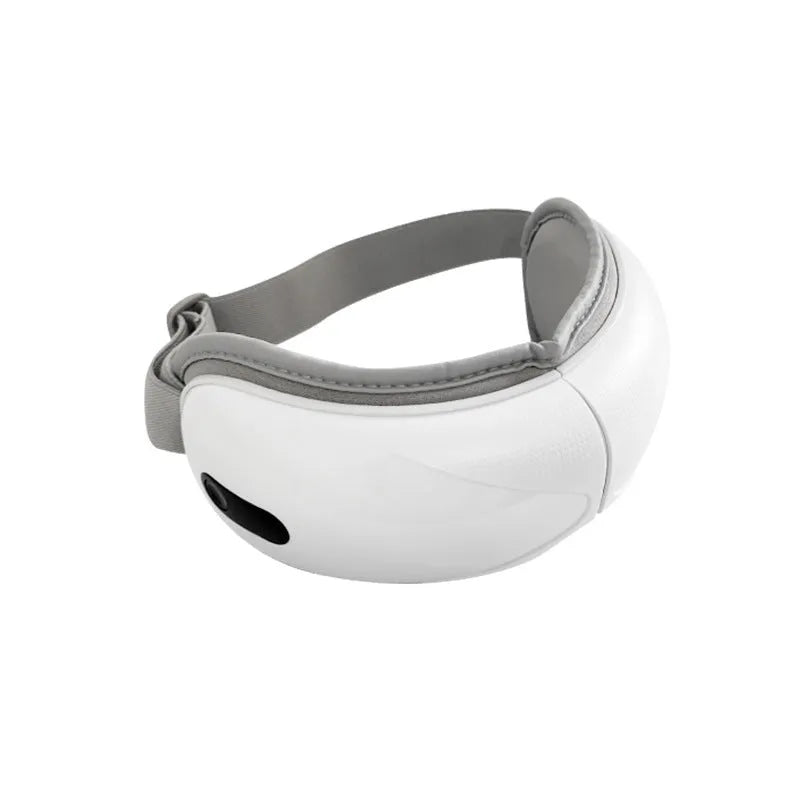 White rechargeable eye massager with heated airbag compression function