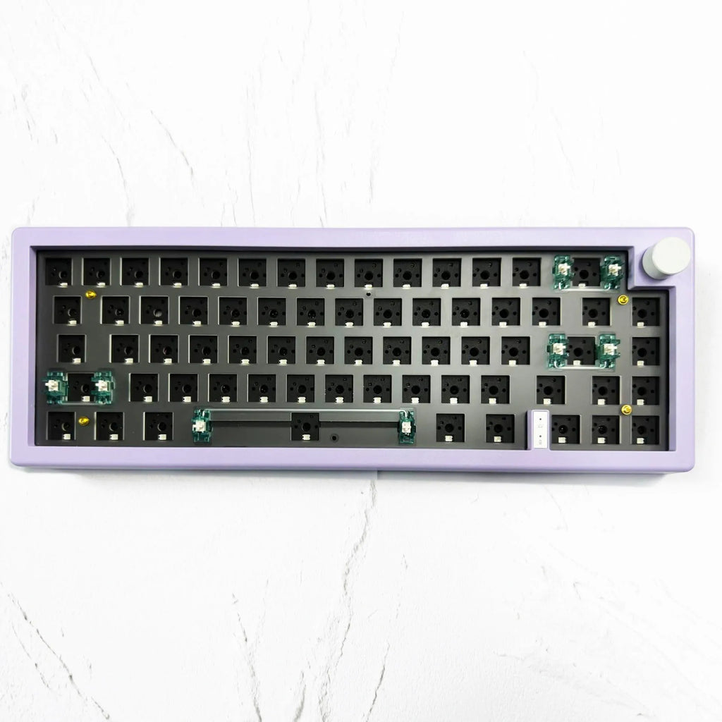 DIY mechanical keyboard kit with hot-swappable PCB and RGB backlit keys in multiple colour options
