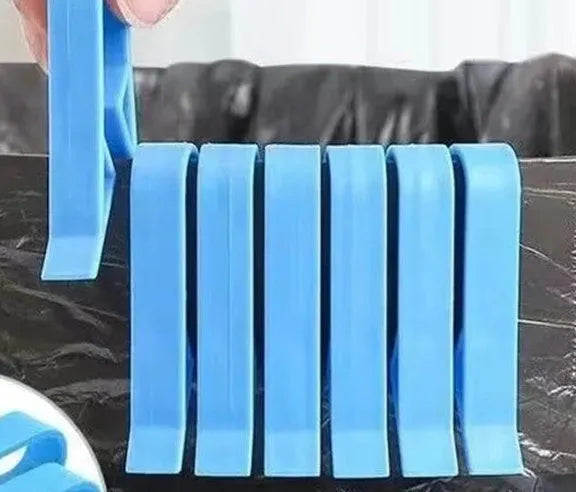 Black PP plastic garbage bag fixing clips securing a bag to a bin rim