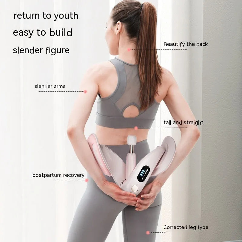 Grey pelvic floor muscle trainer with counting display for rehabilitation exercises