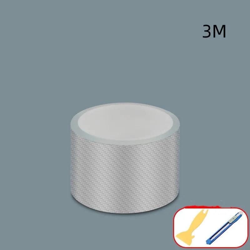Transparent carbon fibre grain anti-collision strip roll for car door and threshold protection.