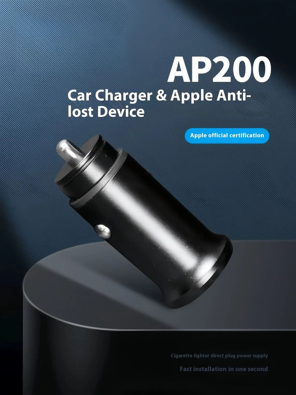 Black GPS car locator device with cigarette lighter plug for vehicle tracking