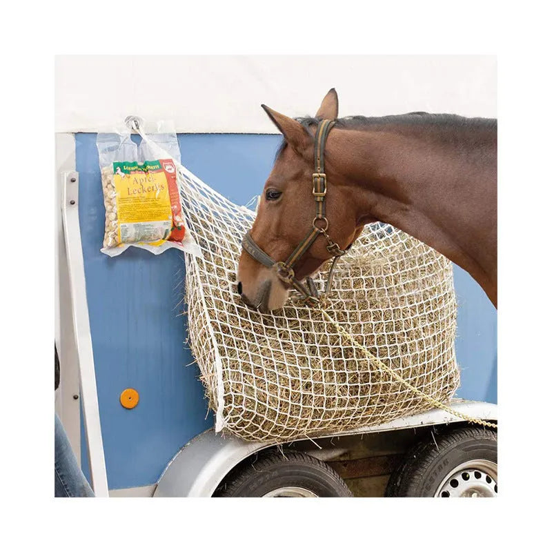 Woven PE rope grid hanging feeding bag for horses, cattle and sheep in multiple sizes