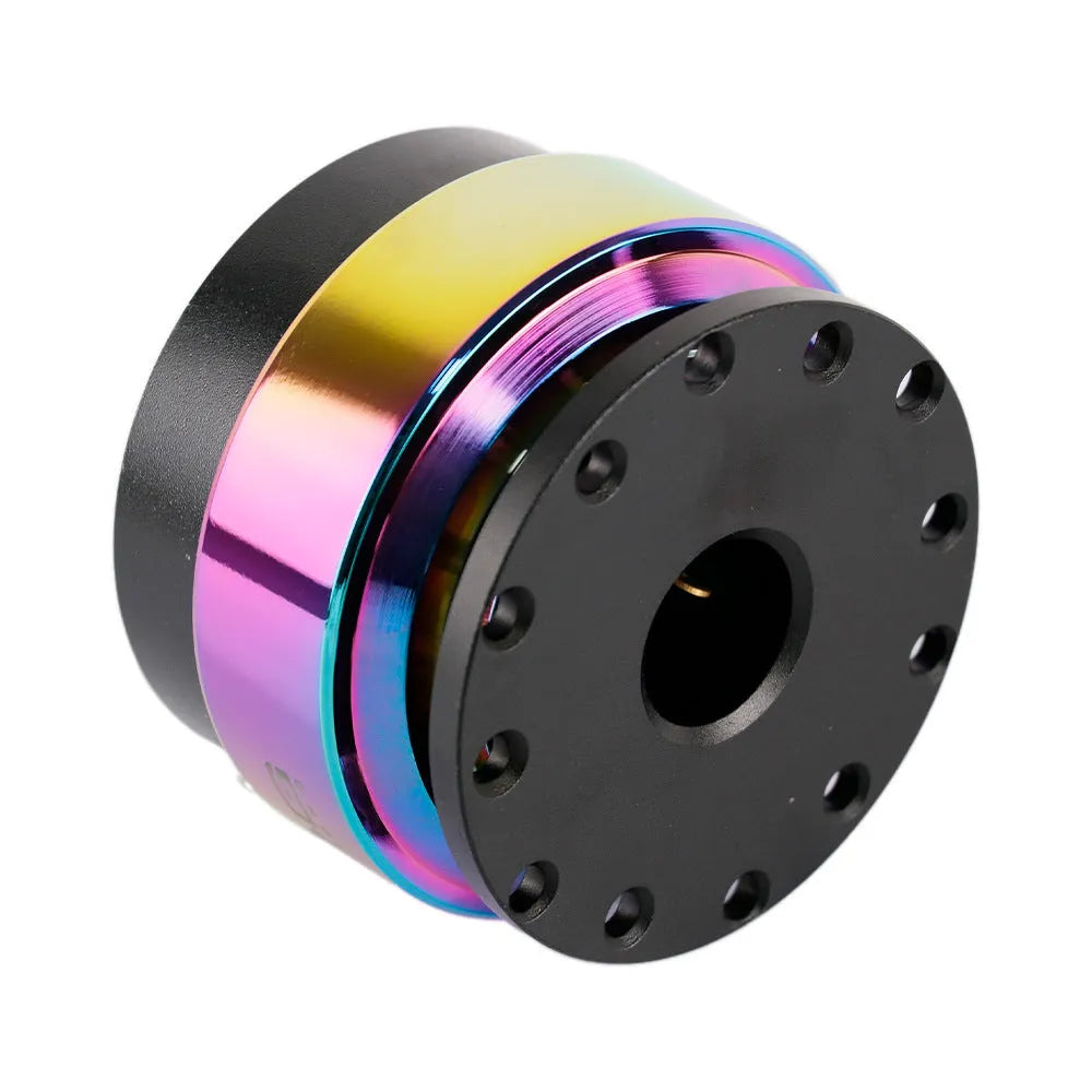 Colourful car quick-release steering wheel hub adapter device with lock mechanism and heightened connection base