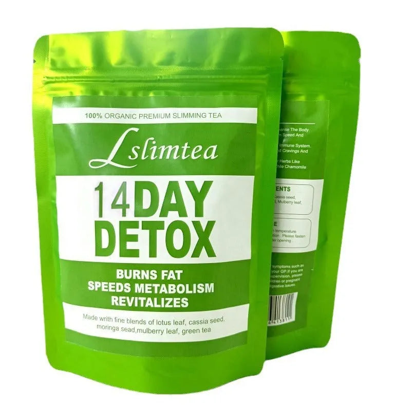 14-day herbal detoxification tea with individually wrapped 3g sachets