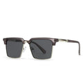 Men's square box-style sunglasses with plastic frame in six colour variations