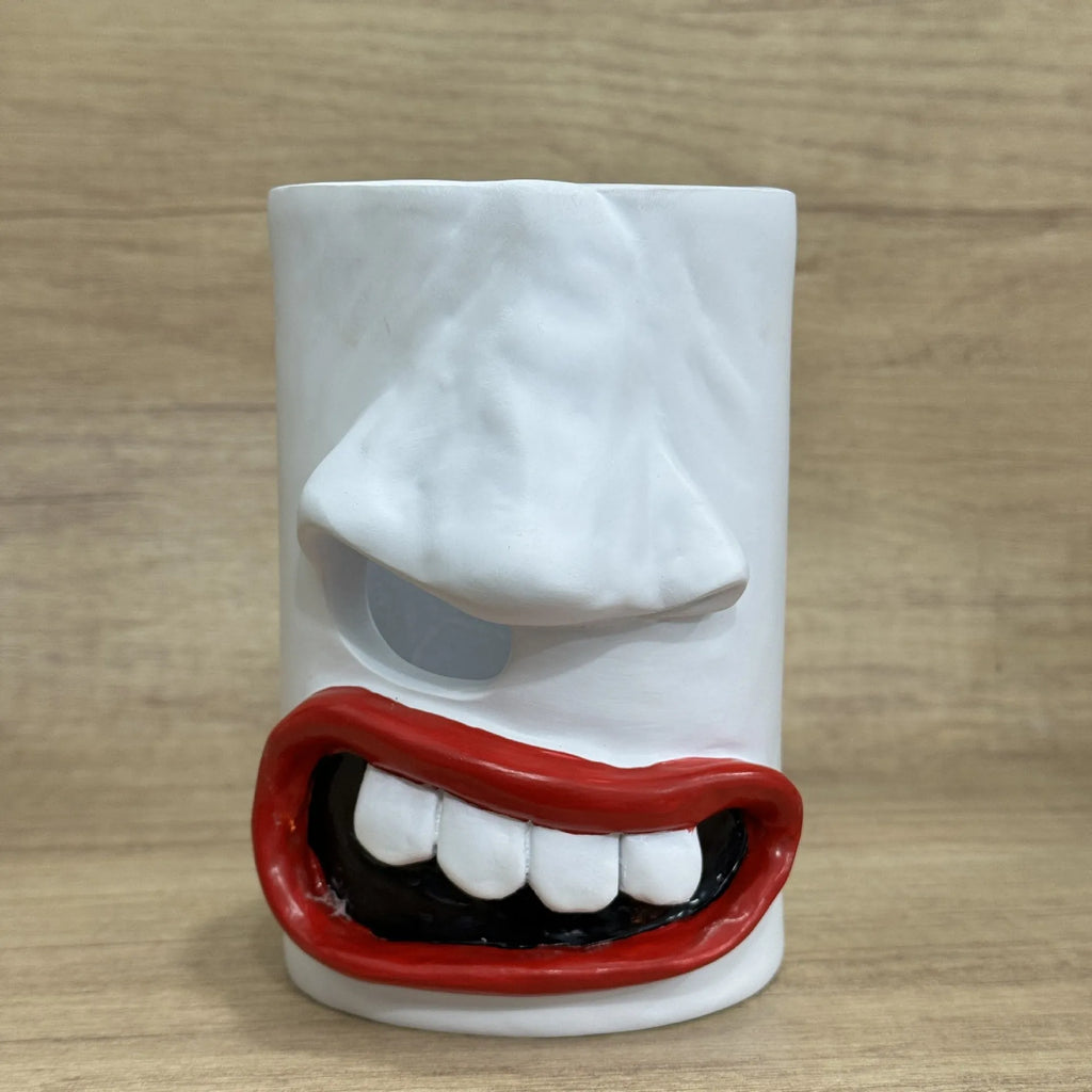 Resin tissue box cover ornament with funny tissue paper holder design measuring 8.5cm wide by 14.6cm high