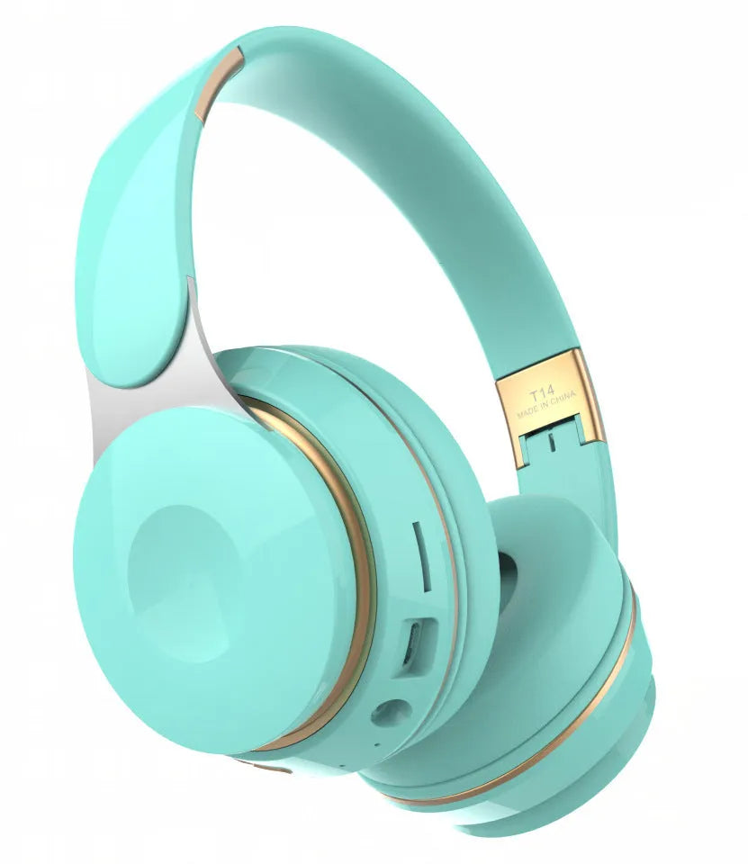 Foldable Bluetooth wireless headset in multiple colours showing head-mounted design