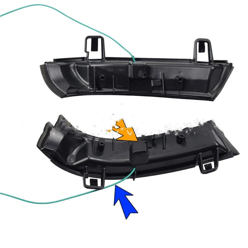 ABS running water steering light with flowing LED effect for Volkswagen Golf 5 MK5 and Jetta models in yellow or blue-yellow.