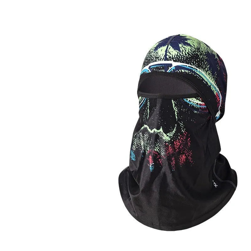 Cotton motorcycle head cover with dome style and matching gloves for autumn winter riding